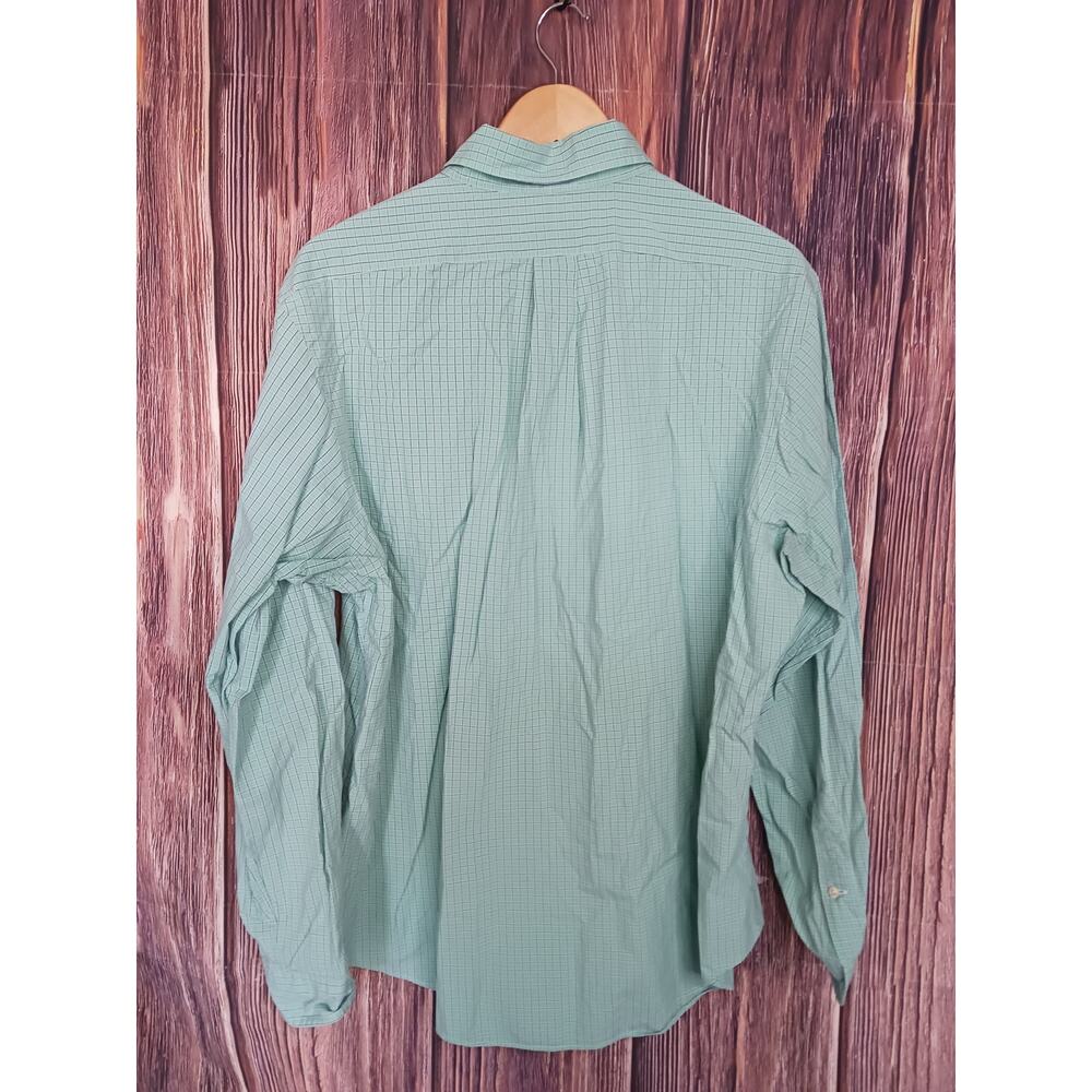 Ralph Lauren Long Sleeve Dress Shirt Green Blue Squares Size XL X Large - Picture 2 of 4